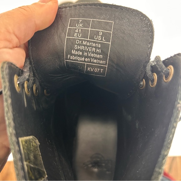 Dr Martens Shriver Hi Leather Boots Black Heel Platform Sz 9 - Picture 6 of 6